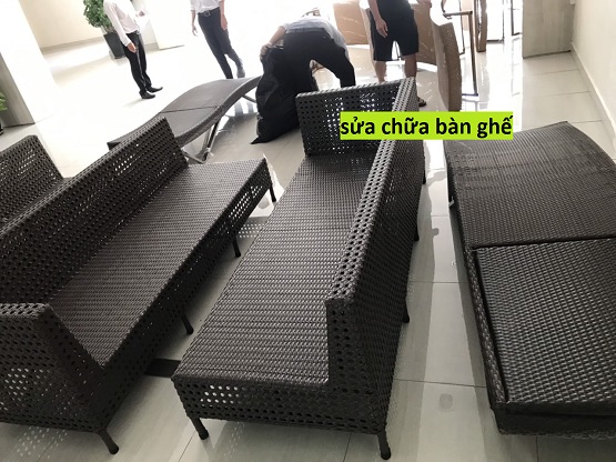 Dịch vụ sửa chữa, đan lại ghế mây các loại : ghế hồ bơi, bàn ghế cafe, bàn ghế m